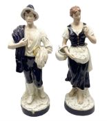 Pair of Royal Dux figures Harvest Time