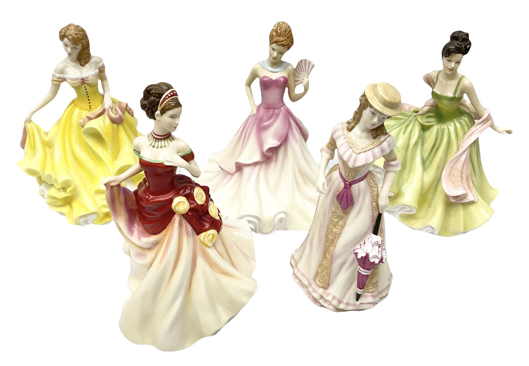 Five Royal Doulton figures from the Pretty Ladies collection
