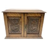 Early 20th century oak smokers cabinet