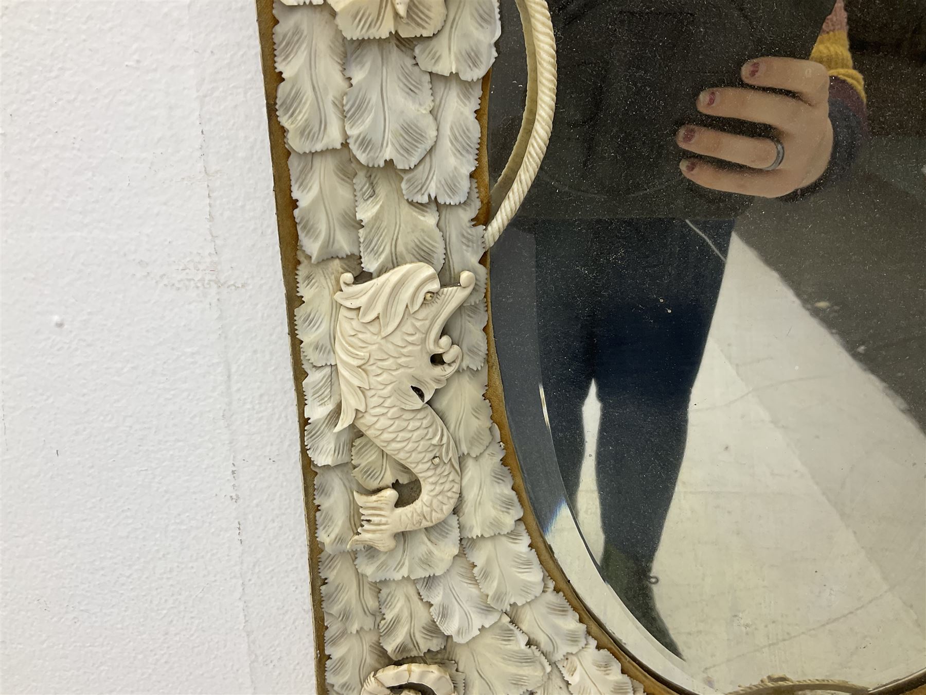 Pair 19th century French Dieppe bone and ivory wall mirrors - Image 25 of 30