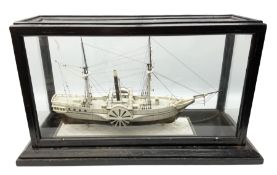 19th century prisoner of war ivory model of a paddle steamer