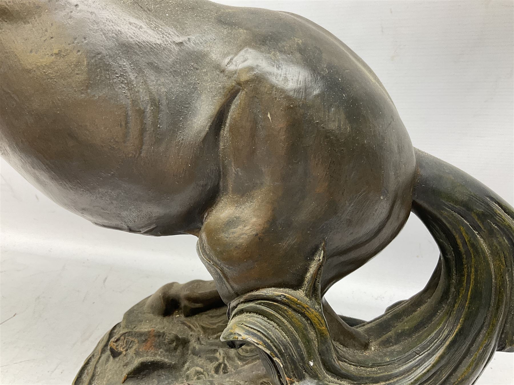 Large bronzed composite model of a rearing horse - Image 16 of 20