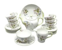 Shelley 'Wild Anemone' twenty-four piece tea service for six plus extras