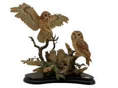 Country Artists 'The Owl's Oak' large figure group by Keith Sherwin