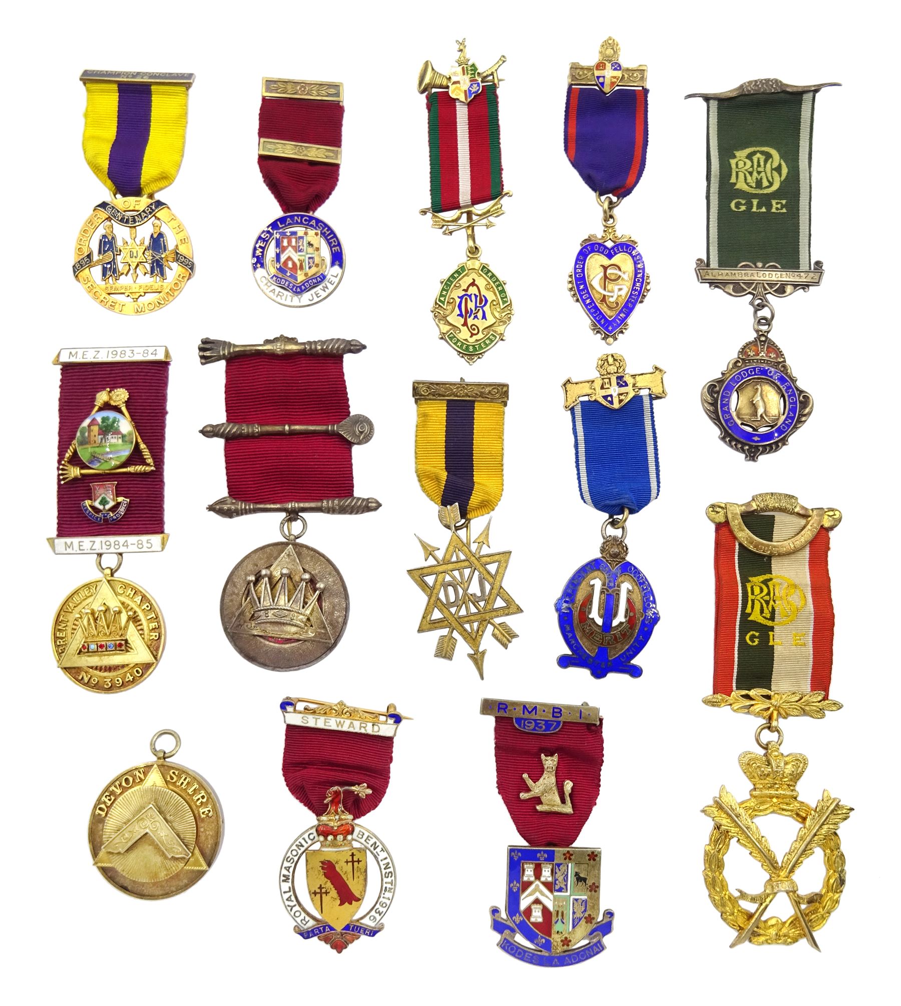 Thirteen Masonic and similar jewels / medals