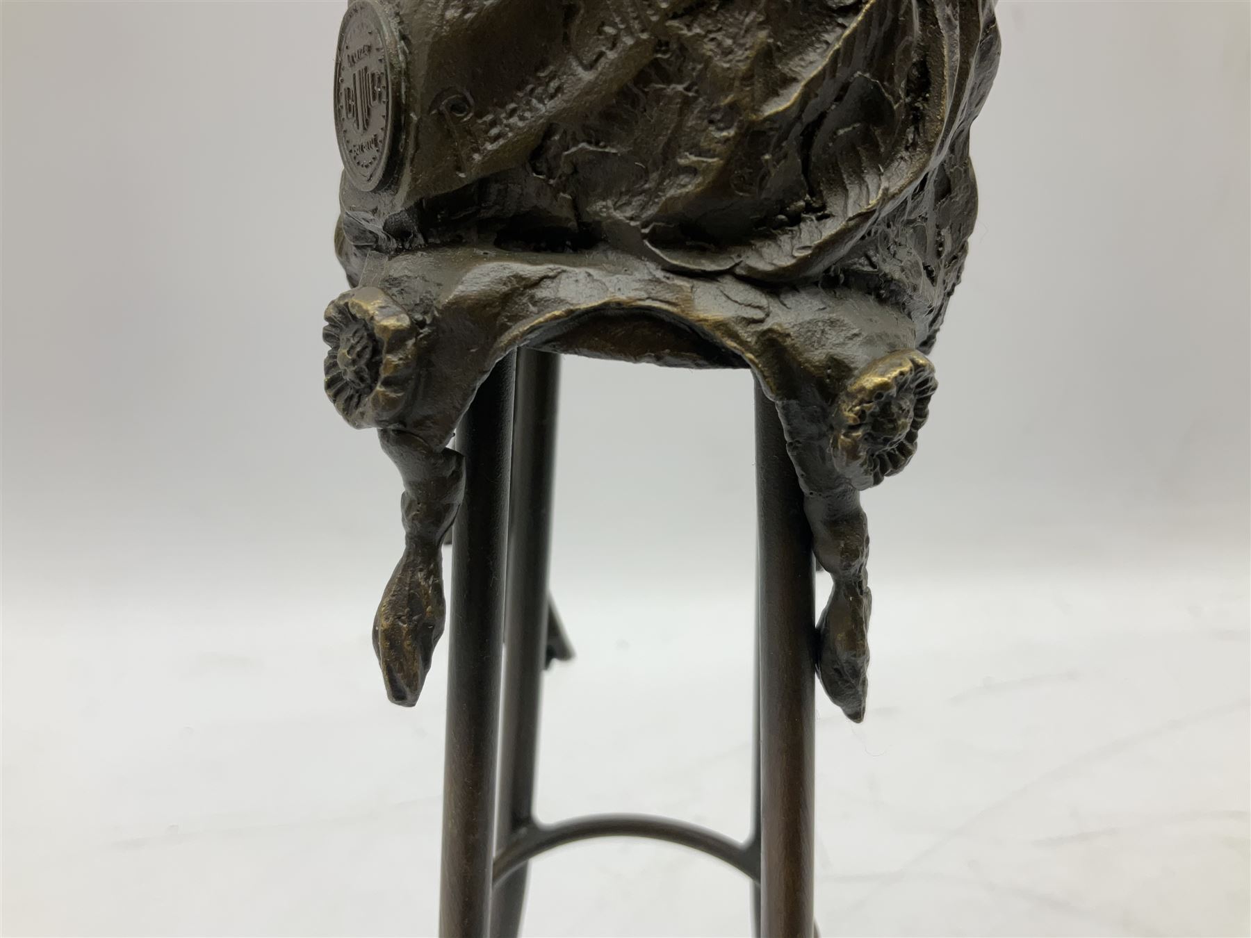 Art Deco style bronze modelled as a female figure with knee raised - Image 8 of 12