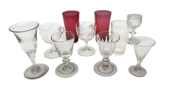Four 18th century drinking glasses