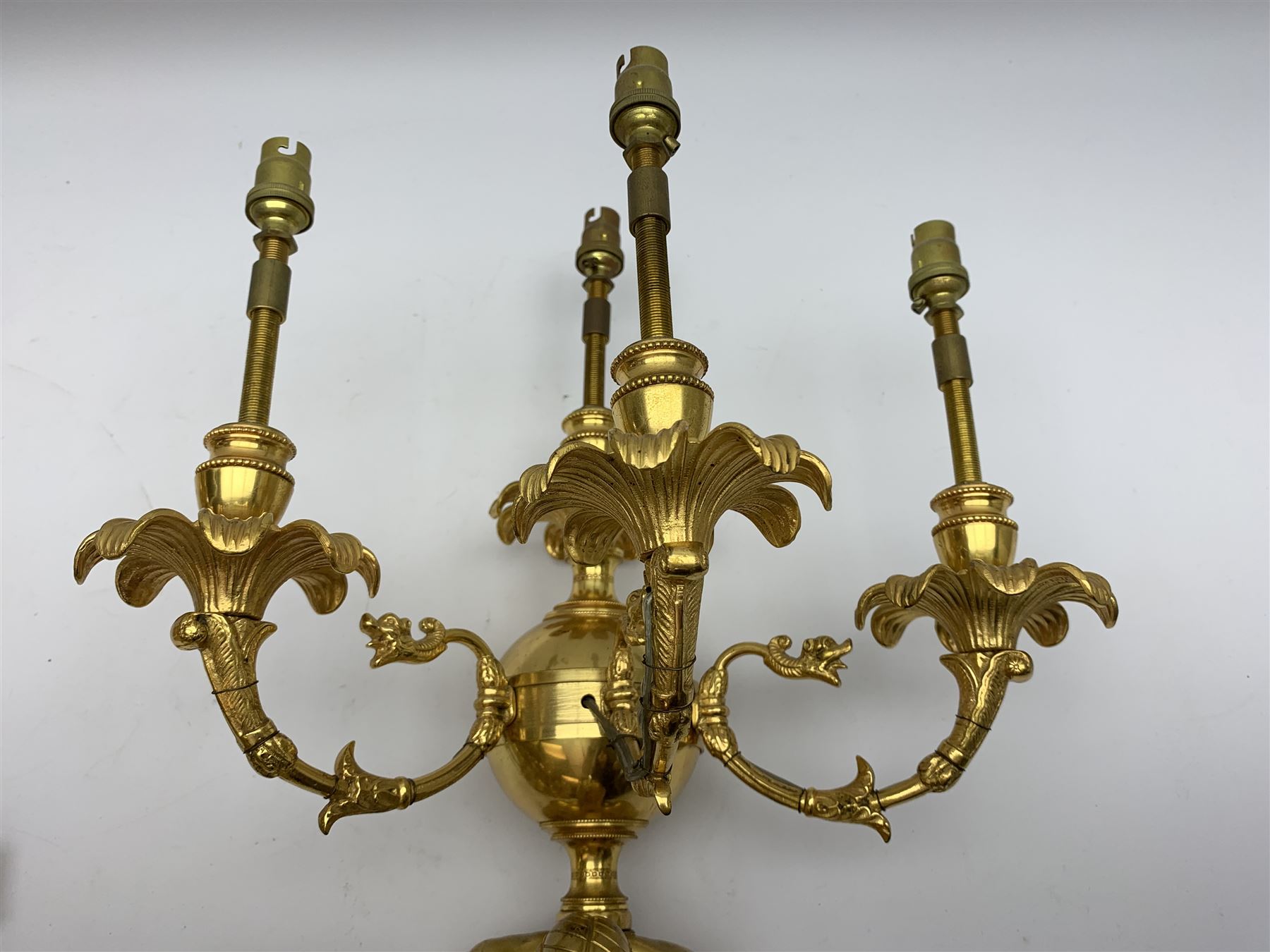 Pair of 19th century and later ormolu wall sconces - Image 4 of 6