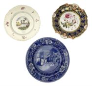 Group of 19th Century and later plates comprising James and Ralph Clews pearlware example from the D