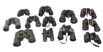 Eleven pairs of binoculars to include Lieberman & Gortz 20x65