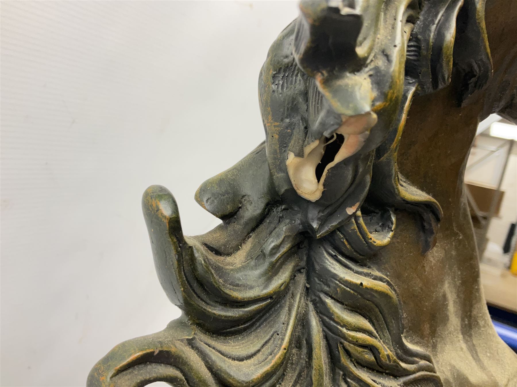 Large bronzed composite model of a rearing horse - Image 5 of 20