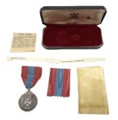 Case engraved Imperial Service Medal for civilian Ethel Barker