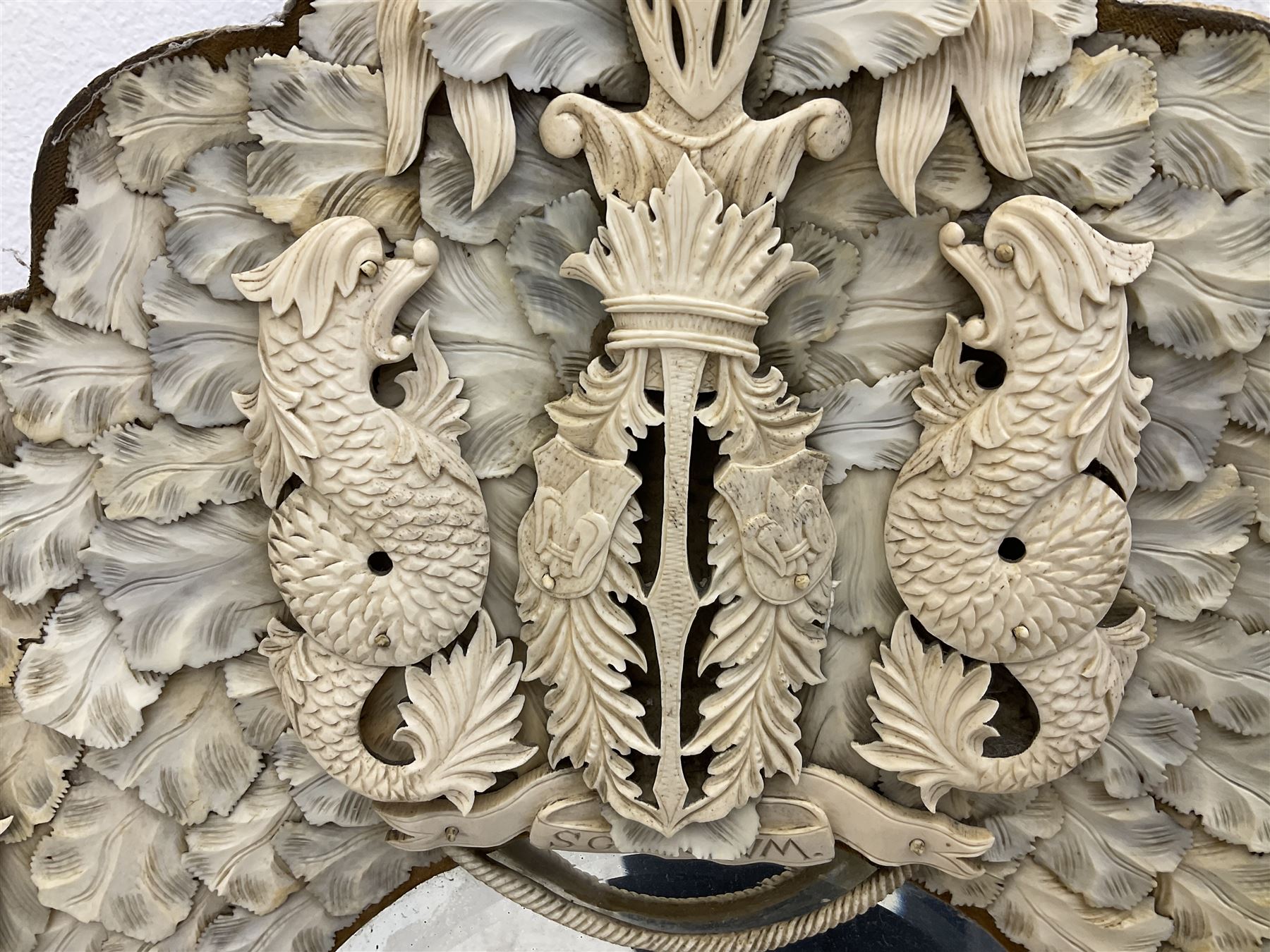 Pair 19th century French Dieppe bone and ivory wall mirrors - Image 5 of 30