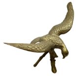 Large brass figure of an eagle on a branch