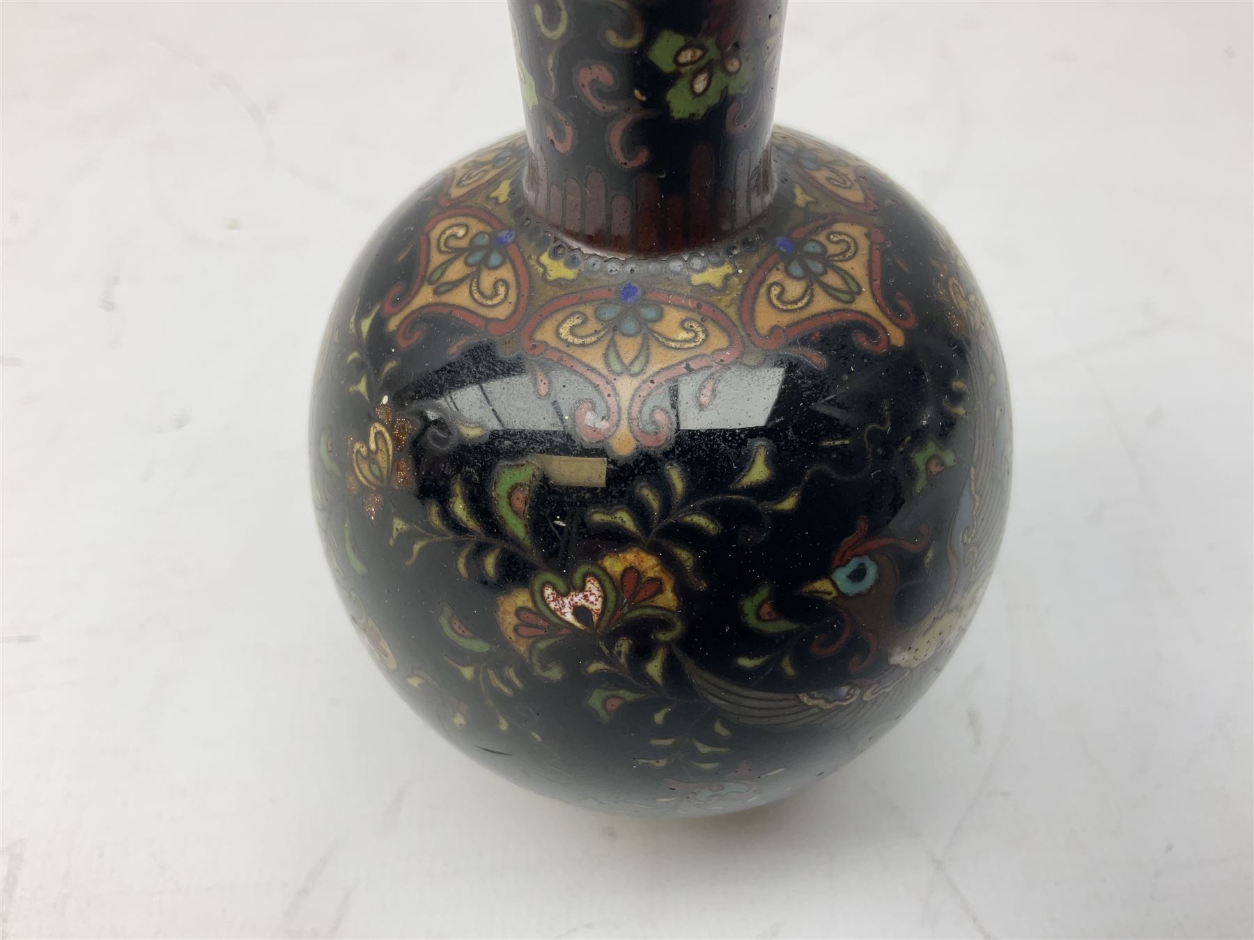 Pair of 19th/ early 20th century Cloisonne vases with bulbous bodies - Image 3 of 38
