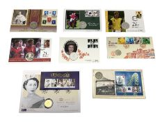 Eight coin covers including