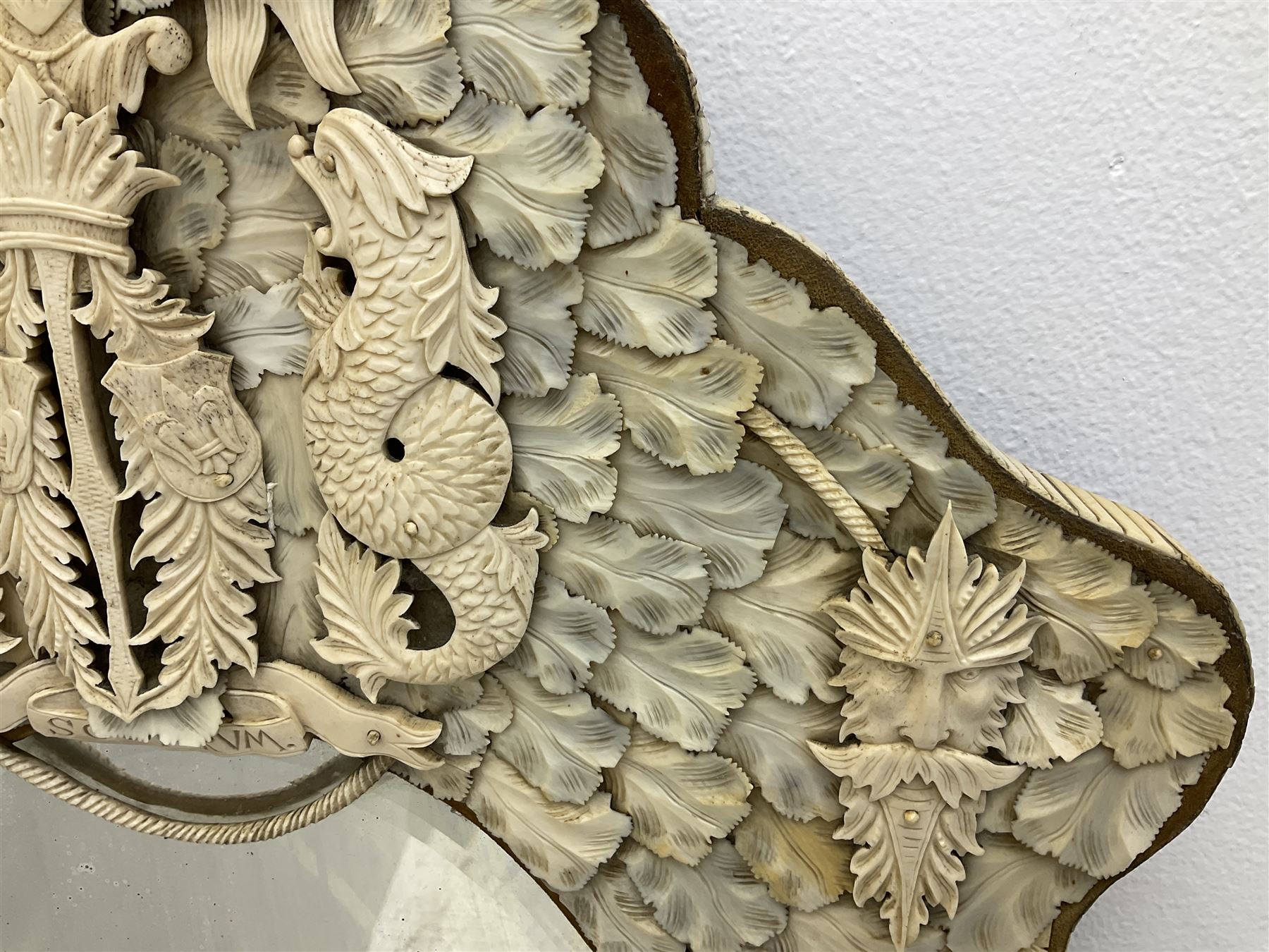 Pair 19th century French Dieppe bone and ivory wall mirrors - Image 13 of 30