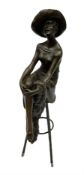 Art Deco style bronze modelled as a female figure in a hat