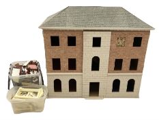 Georgian style paper lined wooden dolls house