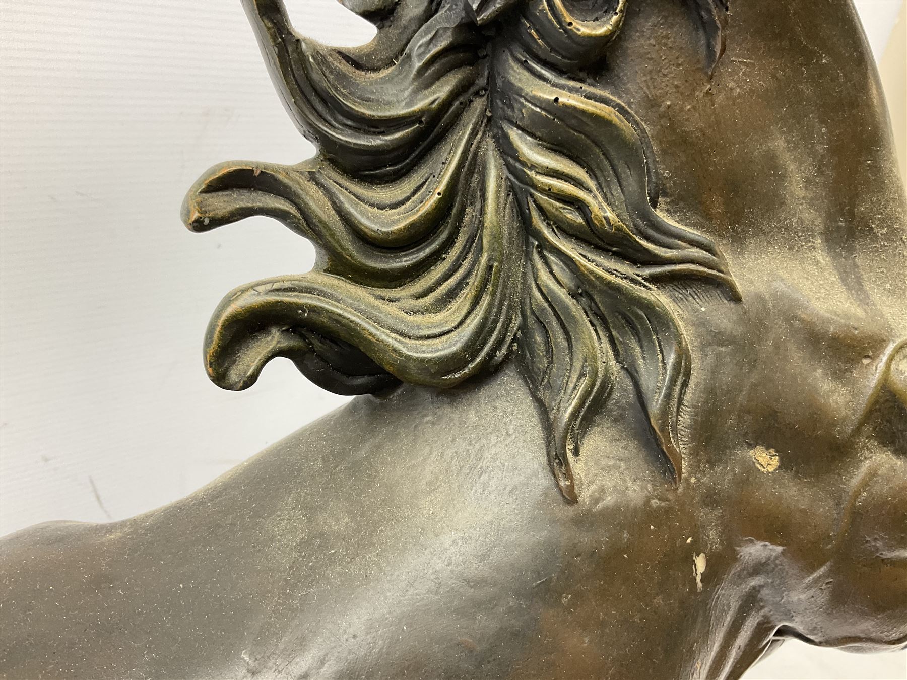Large bronzed composite model of a rearing horse - Image 4 of 20