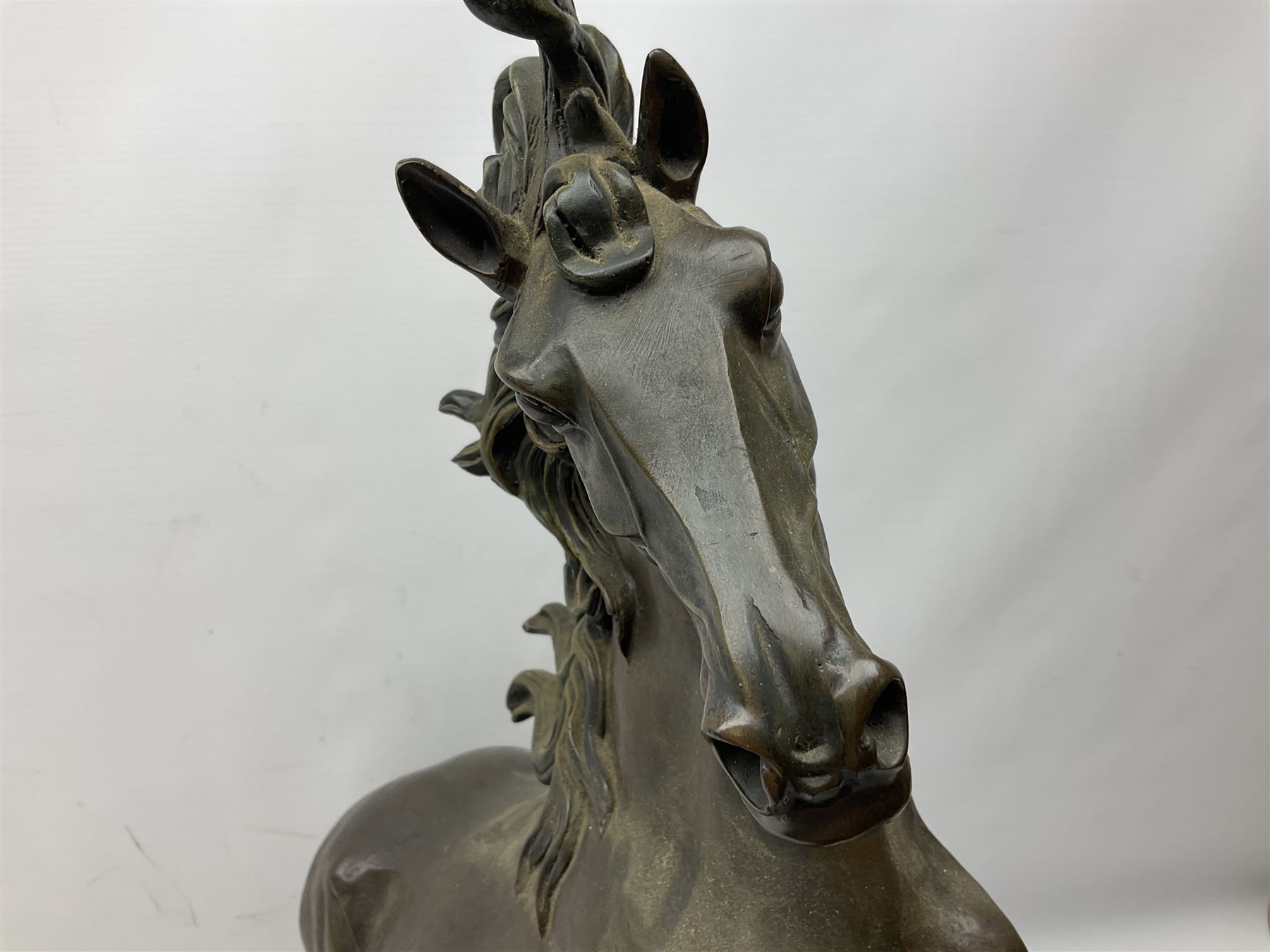 Large bronzed composite model of a rearing horse - Image 20 of 20