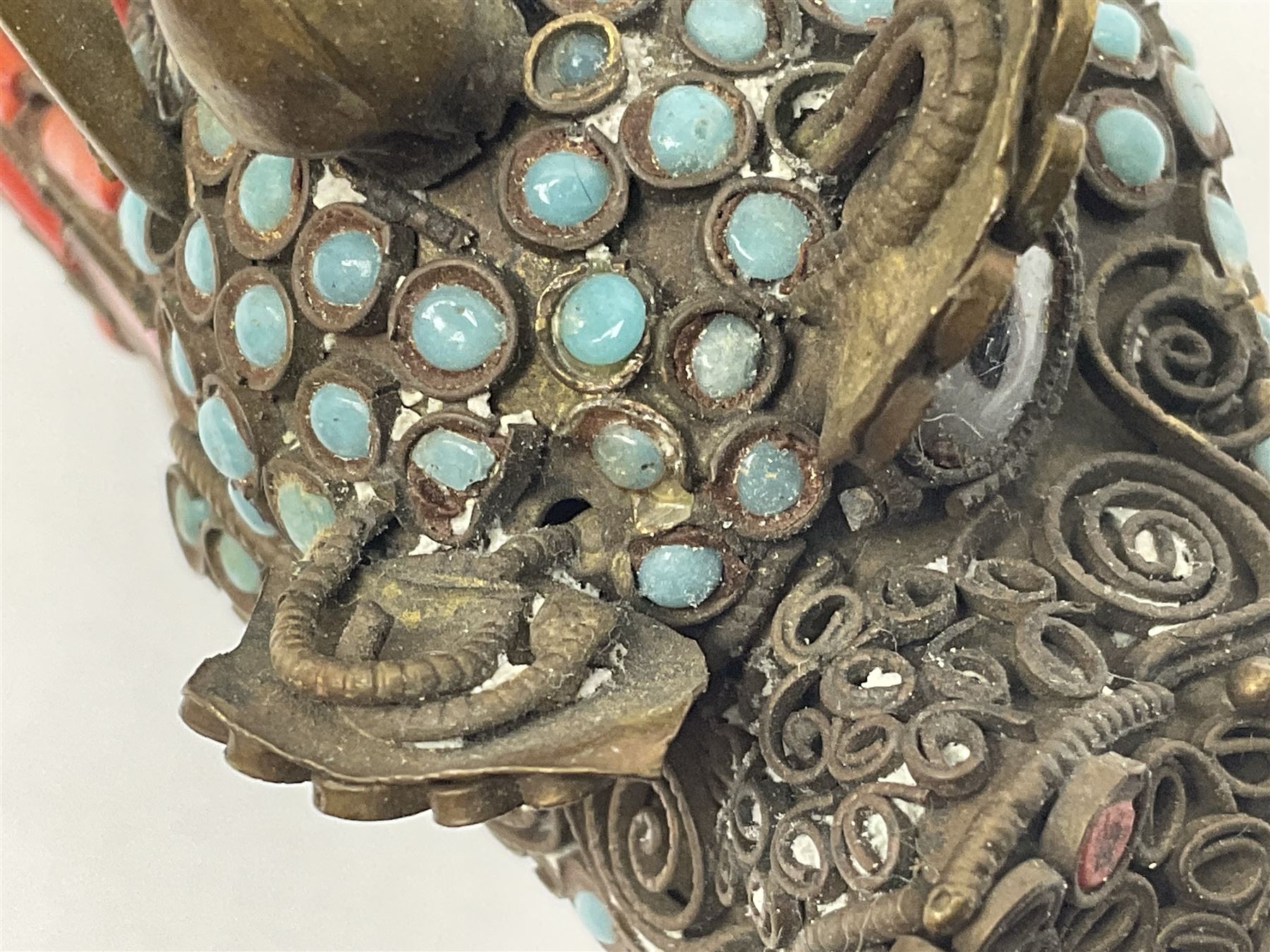 Early 20th century Chinese filigree brass model of a Foo Dog - Image 17 of 25
