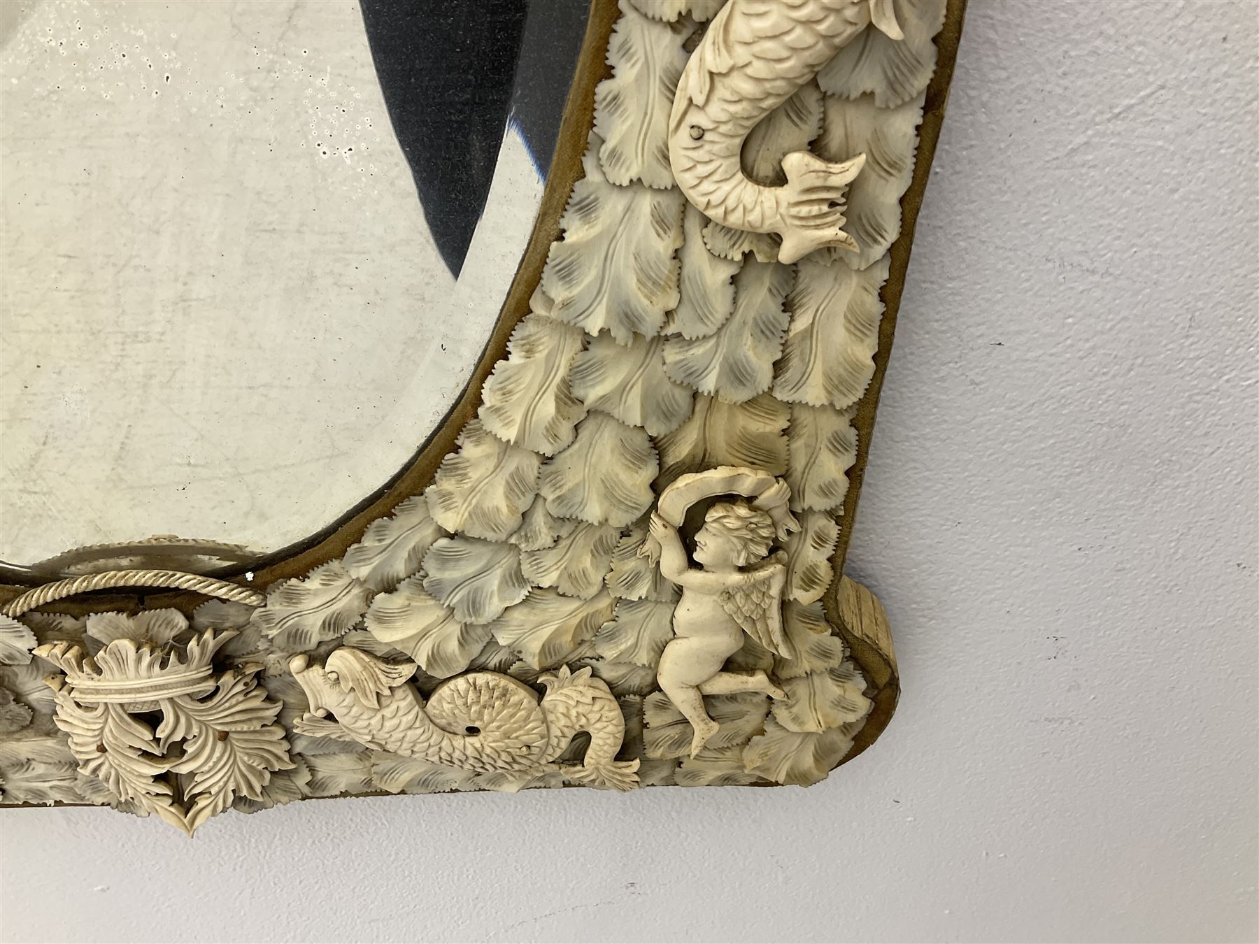 Pair 19th century French Dieppe bone and ivory wall mirrors - Image 21 of 30