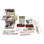 Cultured pearl jewellery comprising of eleven necklaces and seven bracelets