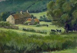 Robert Brindley (British 1949-): Farmstead at Green End Near Beckhole - North Yorkshire Moors