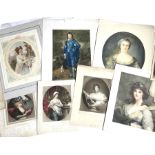 Large collection of 19th century mezzotints and engravings after portrait artists such as Joshua Rey