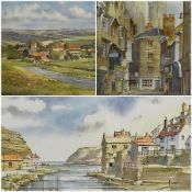 Ken Burton (Northern British contemporary): 'Goathland Yorkshire'; 'Staithes Yorkshire' and 'Low Pet