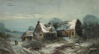 Harry Foster Newey (British 1858-1933): Snow Covered Cottages