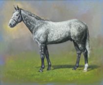 Brian Priest (British Contemporary): 'Master Craftsman' Dappled Grey Racehorse Portrait