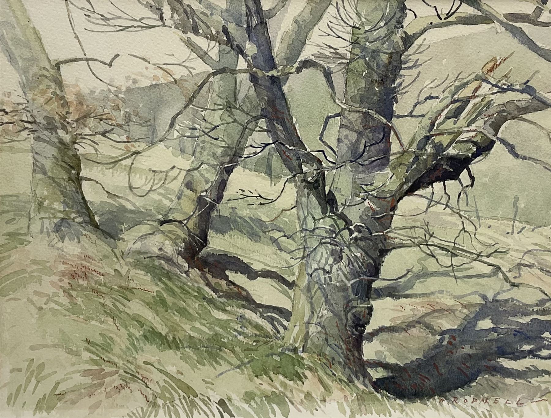 Herbert Rodmell (British 1913-1994): 'Oak Trees in Bransdale North Yorkshire