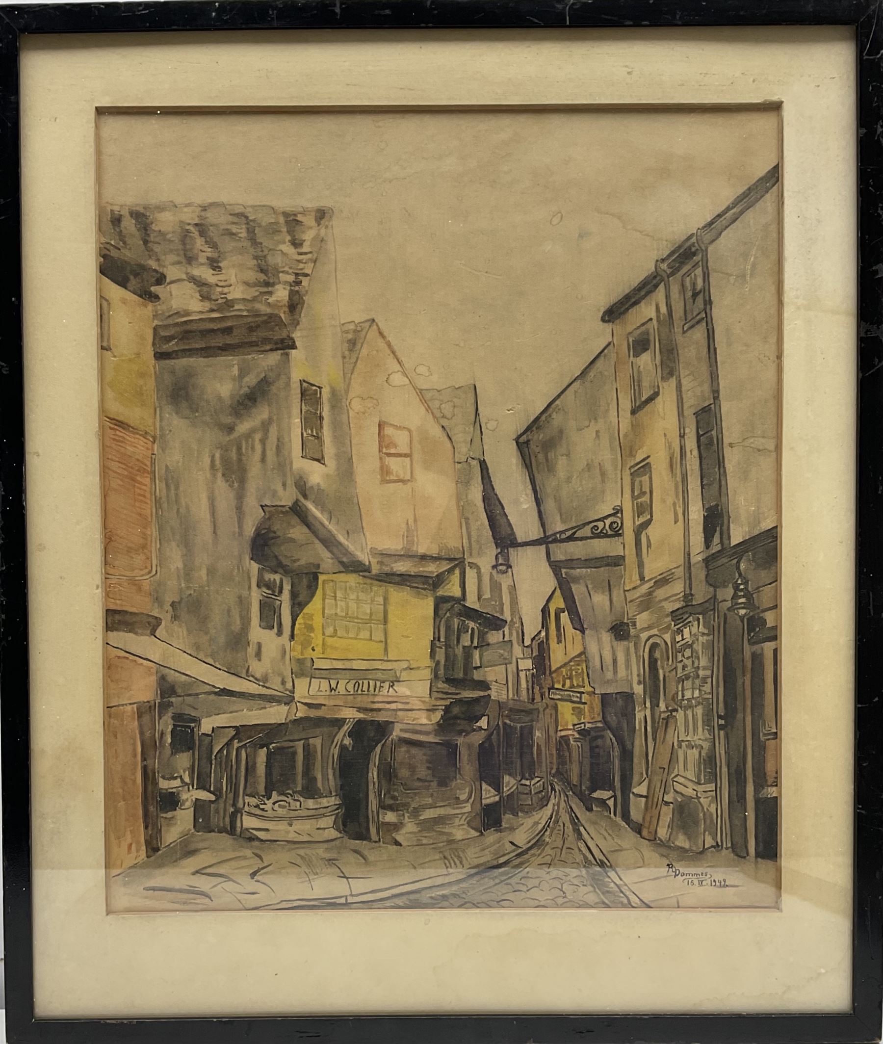 R Dommes (French 20th century): Street scene - Image 4 of 5