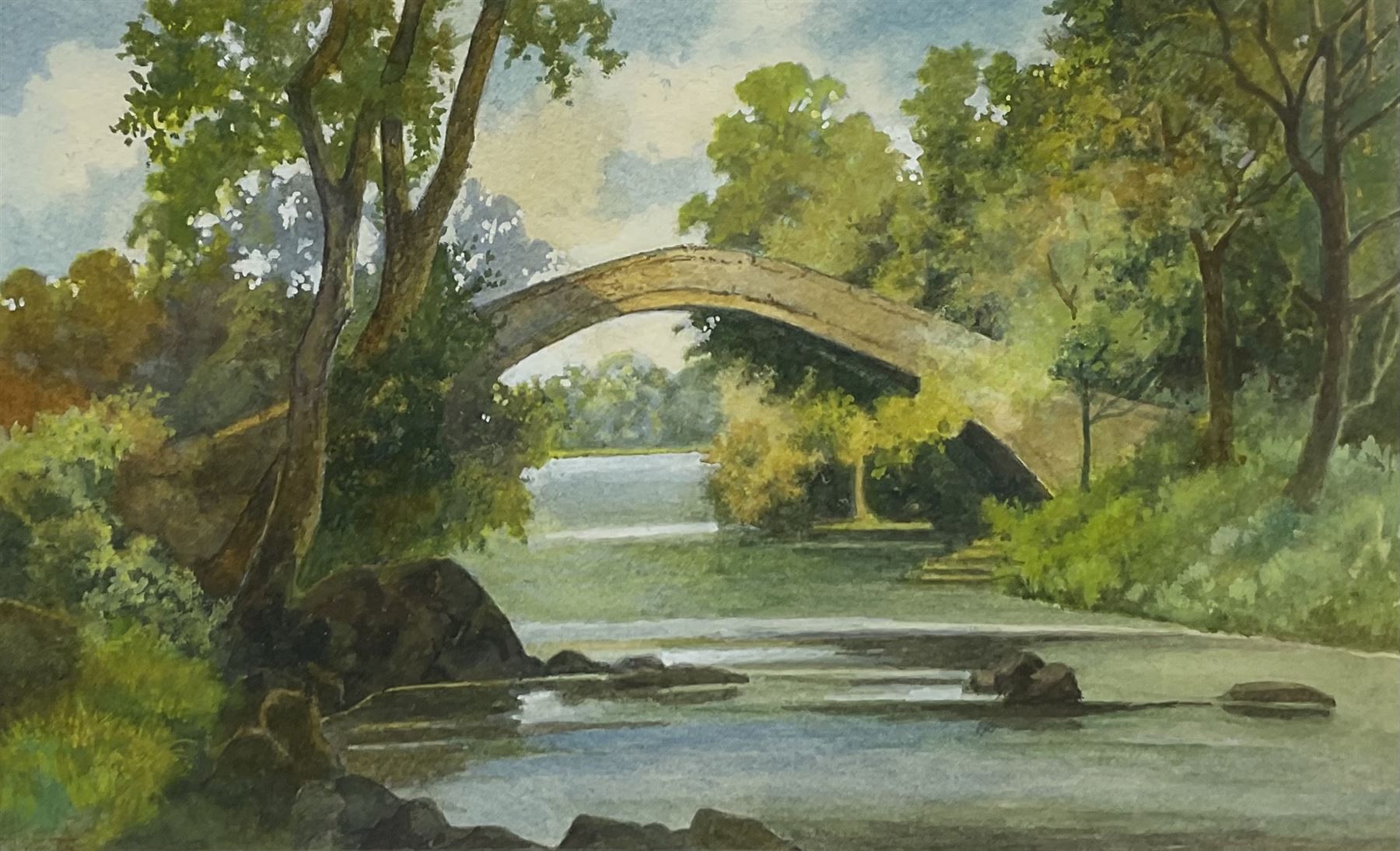 Nathan Stanley Brown (British 1890-1980): 'Beggars Bridge Glaisdale' & 'Early Morning Mist in the Fo - Image 2 of 5