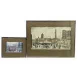 After Laurence Stephen Lowry R.B.A. R.A. (British 1887-1976): 'Coming out of School' and 'Outside th