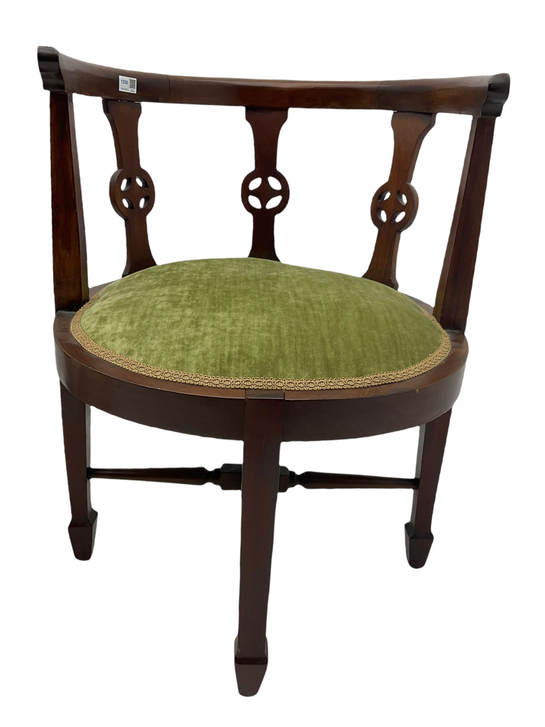 Pair of Edwardian mahogany tub shaped chairs - Image 2 of 8