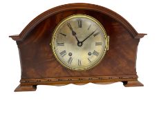 A mahogany cased 1950s spring driven mantle clock