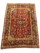 Persian Kashan red ground rug