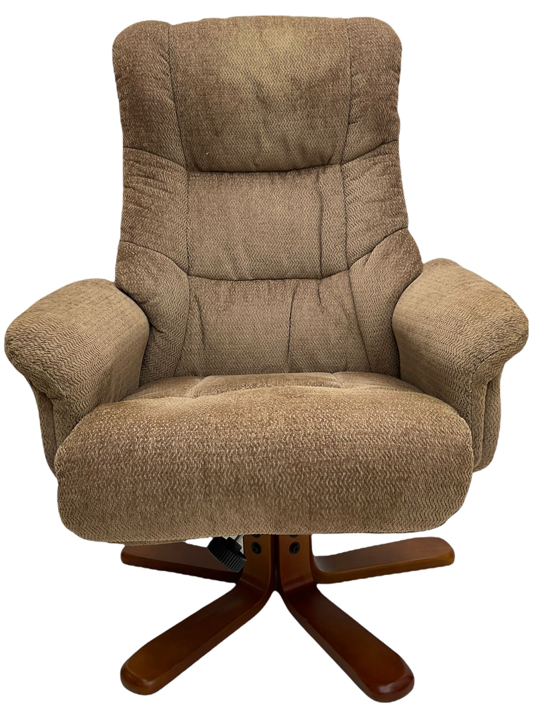 Contemporary lounge chair with matching footstool - Image 3 of 14