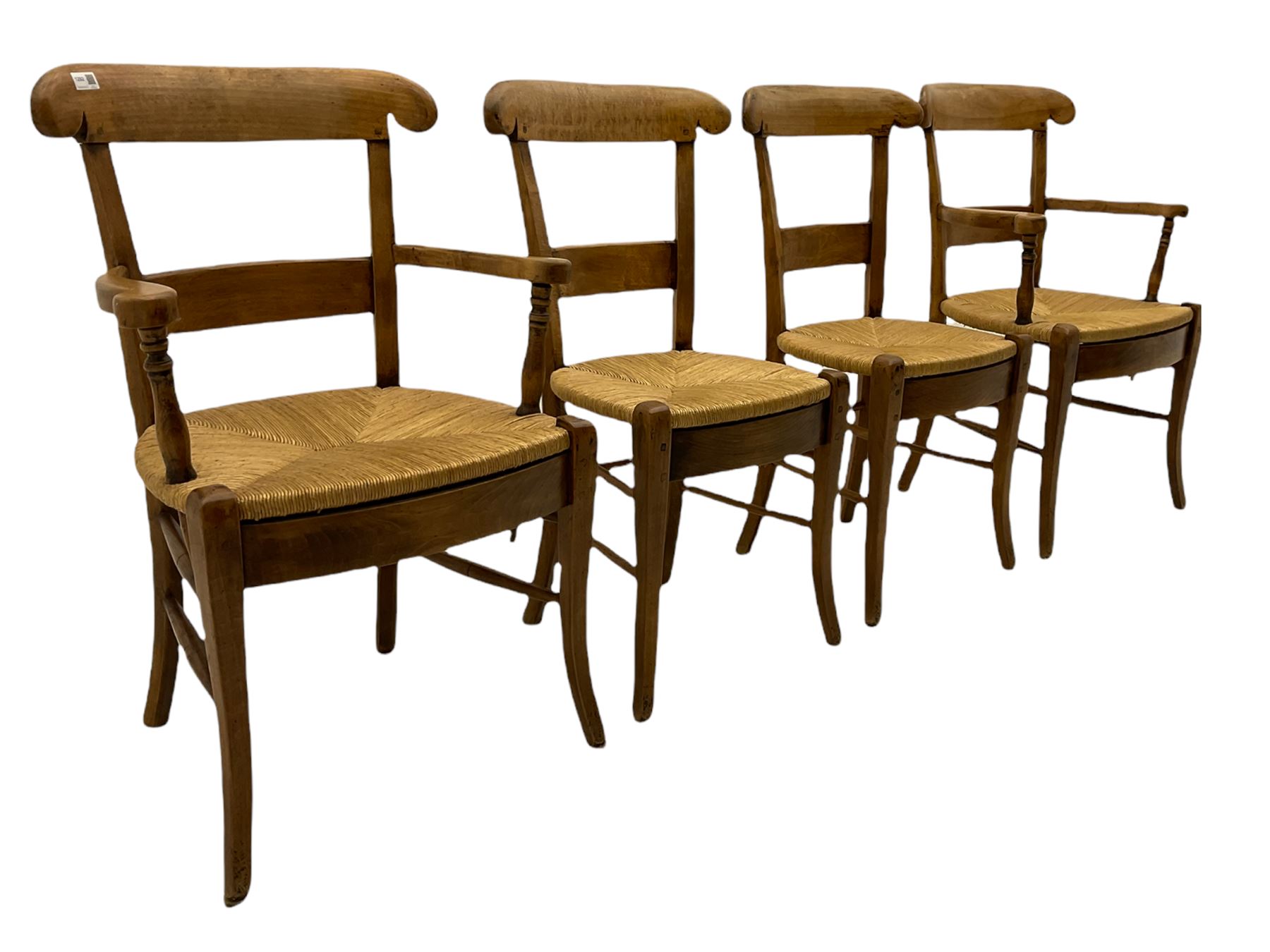 Set of four French walnut dining chairs - Image 3 of 13