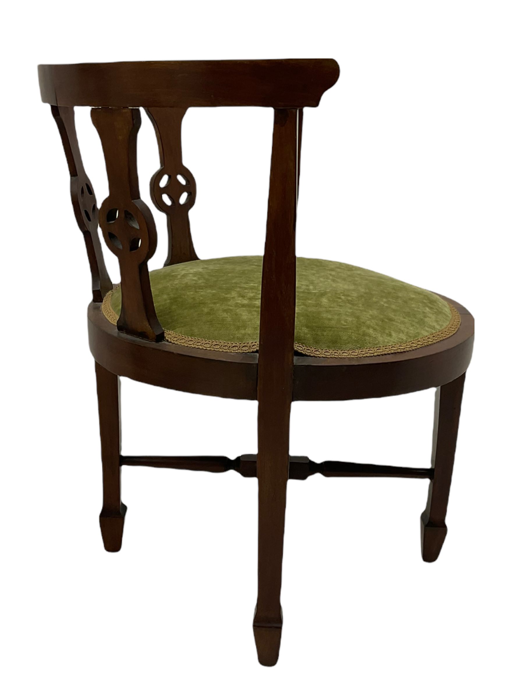 Pair of Edwardian mahogany tub shaped chairs - Image 6 of 8