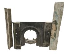 Late 19th century painted stone and marble fire surround