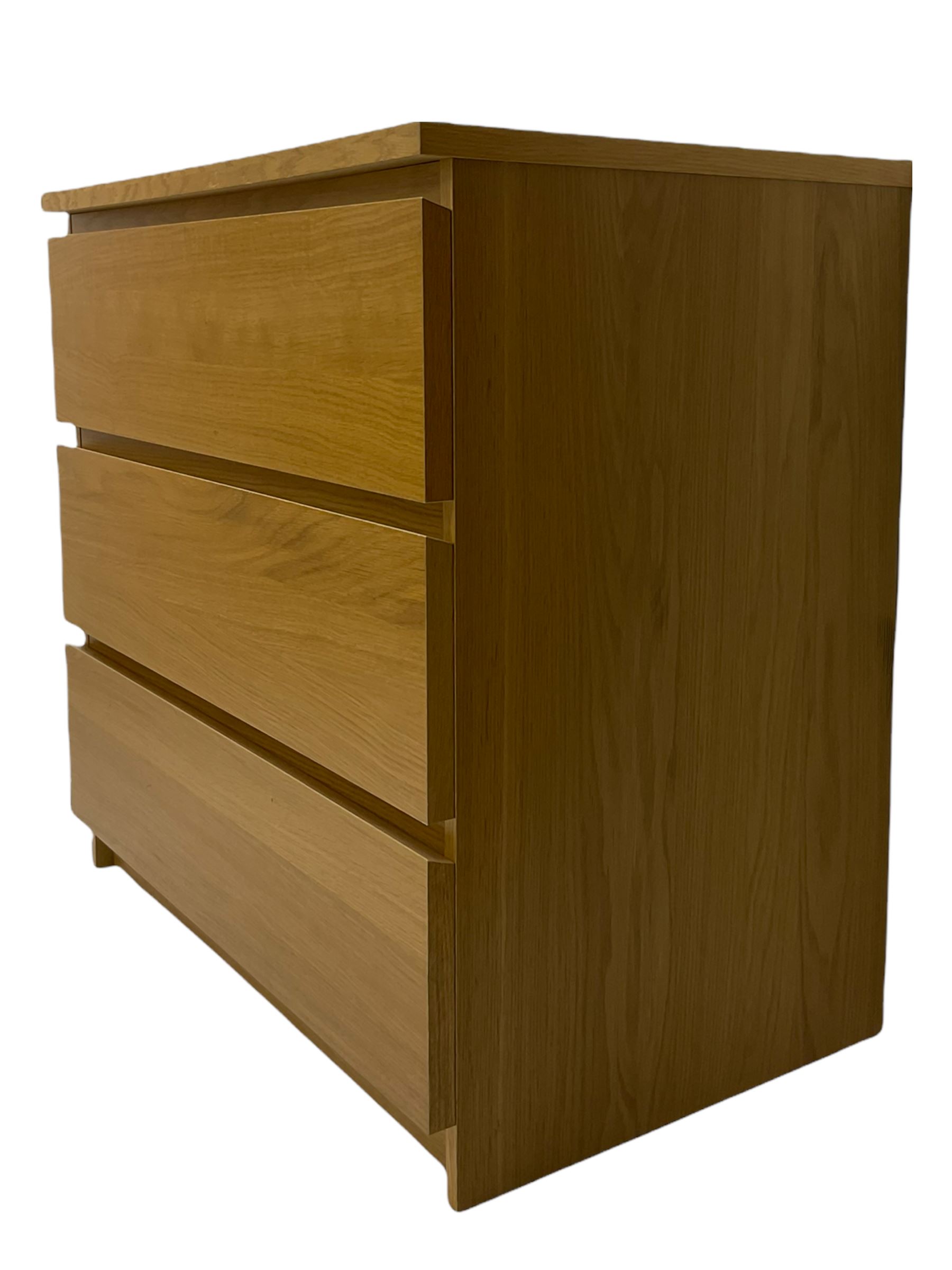 Ikea light oak three drawer chest - Image 3 of 6