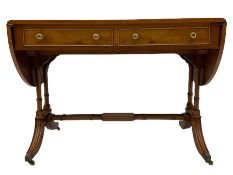 20th century yew wood sofa table/desk