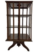 Edwardian mahogany revolving library bookcase