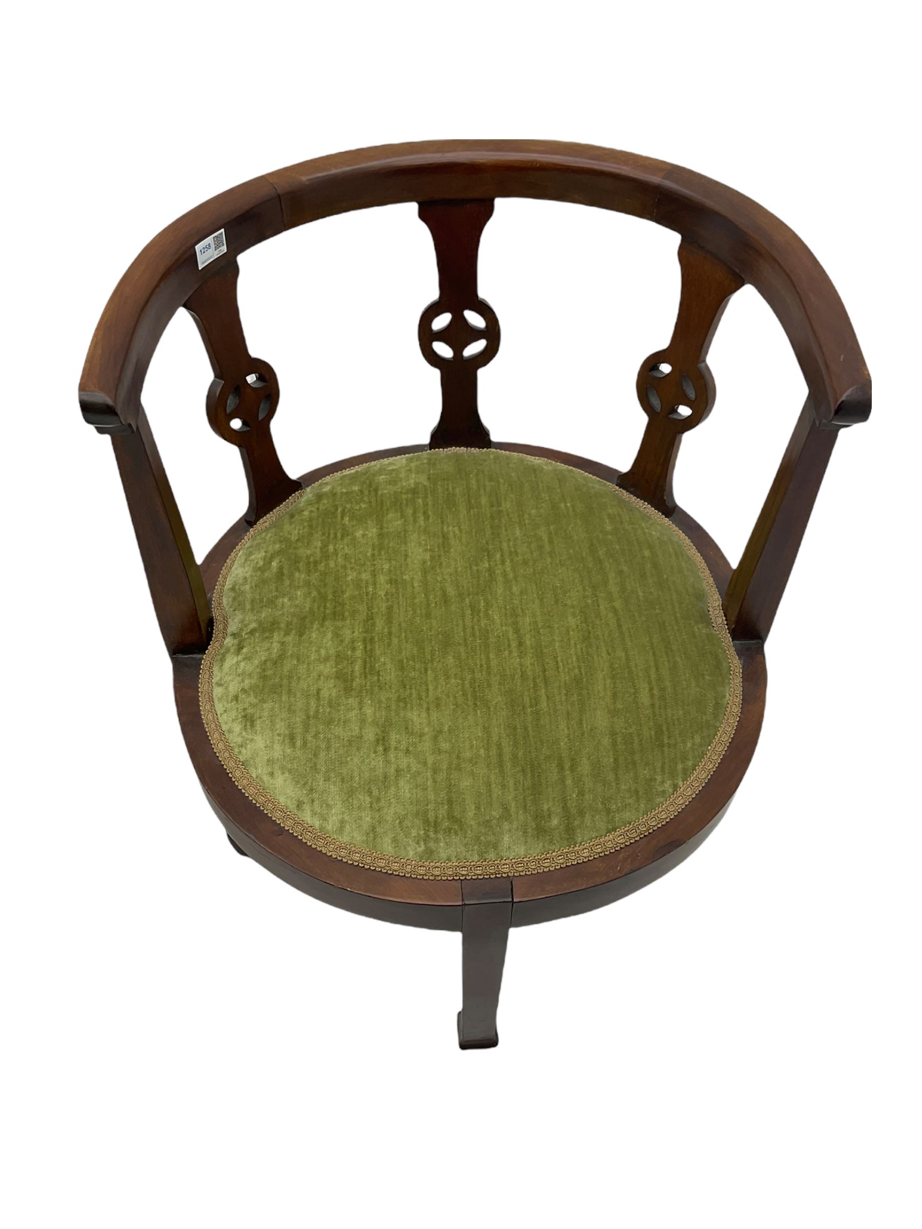 Pair of Edwardian mahogany tub shaped chairs - Image 7 of 8