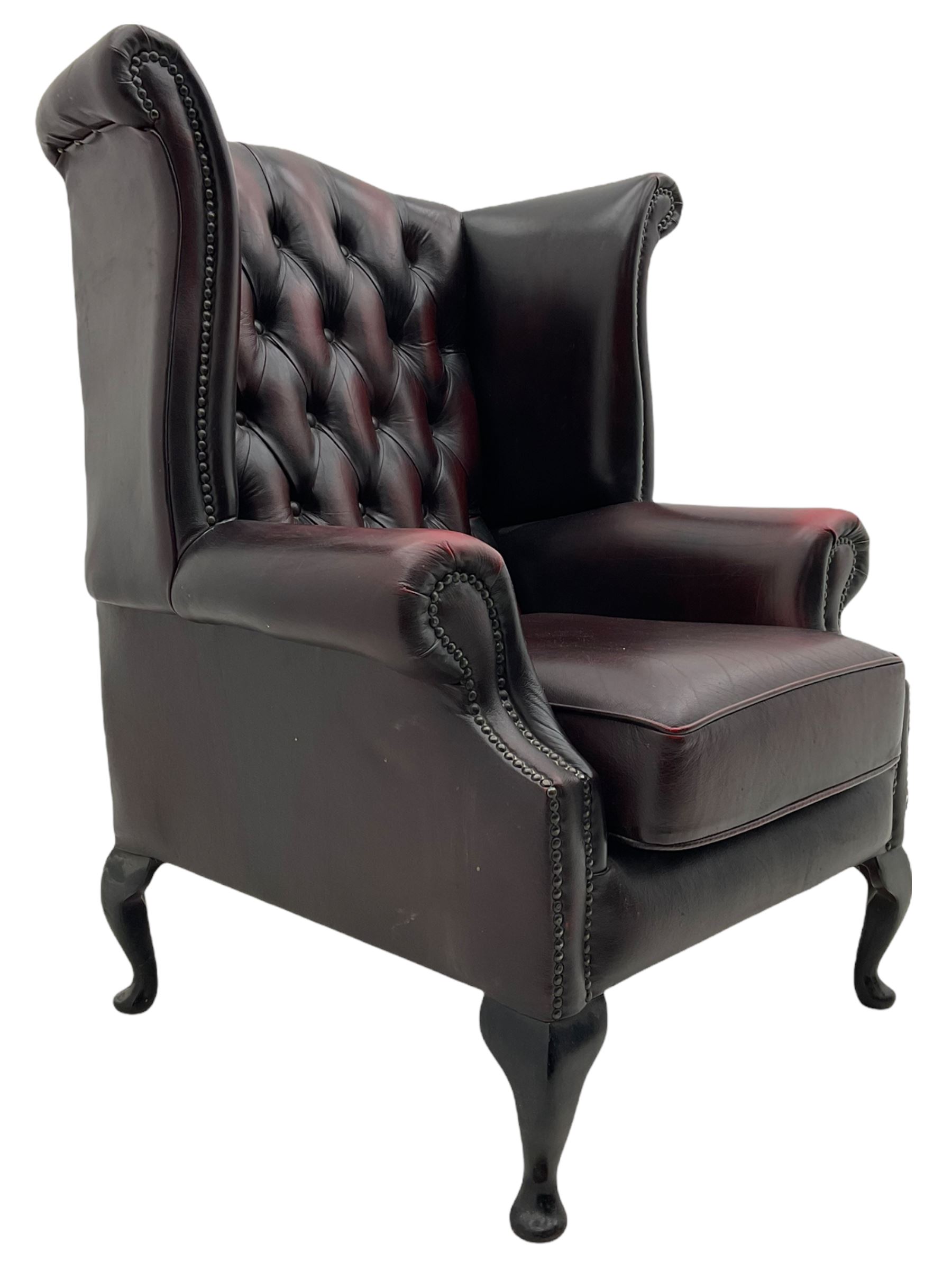 Georgian style wing back armchair - Image 6 of 7