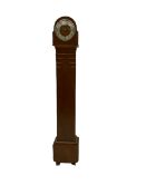 A mid-20th century English art-deco Grandmother clock with a mains powered electric movement chiming